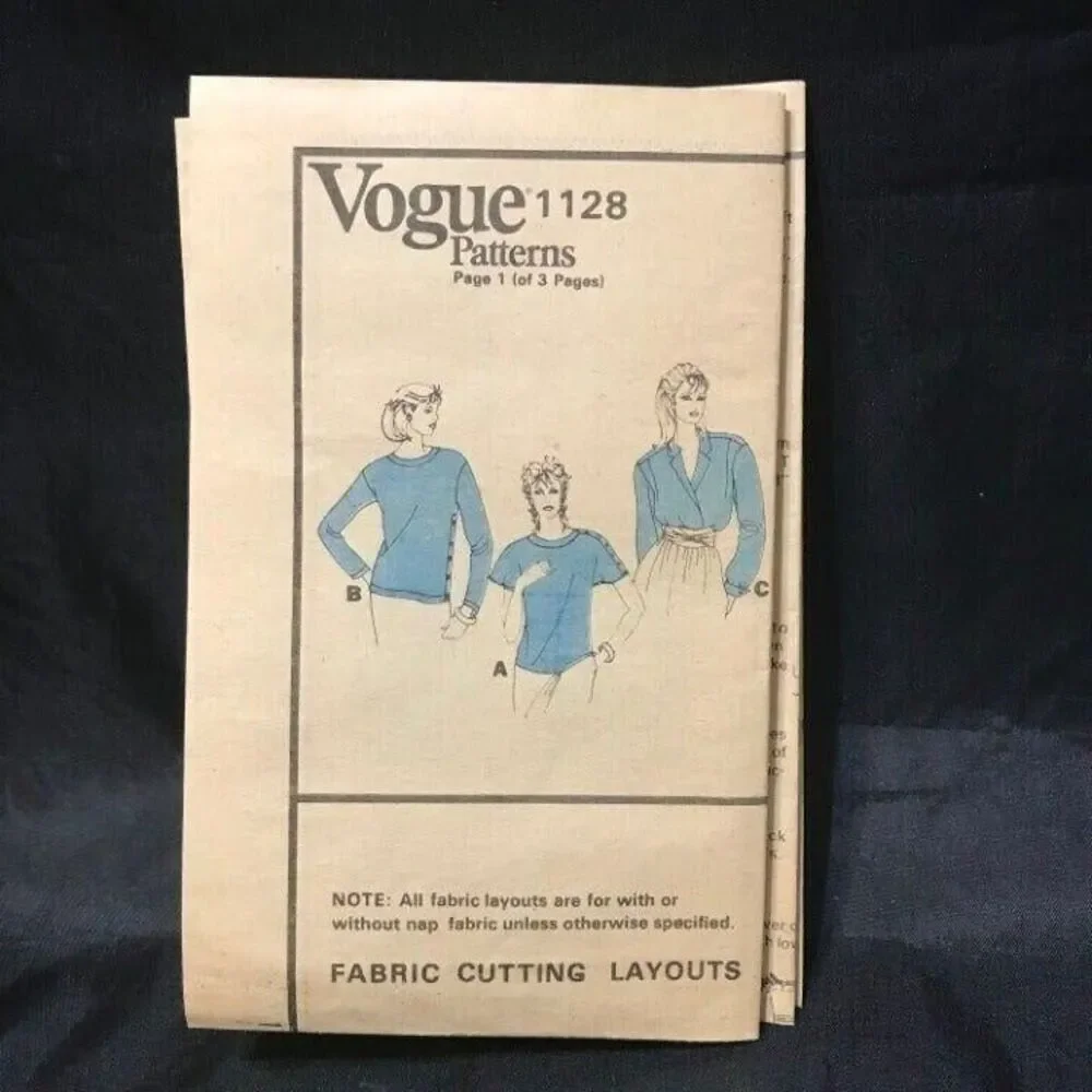#1128 Vogue Blouse WOMENS TOP OFFICE WORK sewing pattern 14 NOS